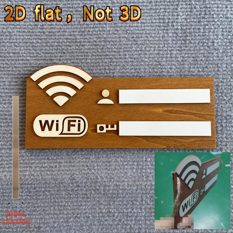 Airbnb Smart Home - 2D Holz-WLAN-Passwort-Schild mit Abwischbarer Tafel &