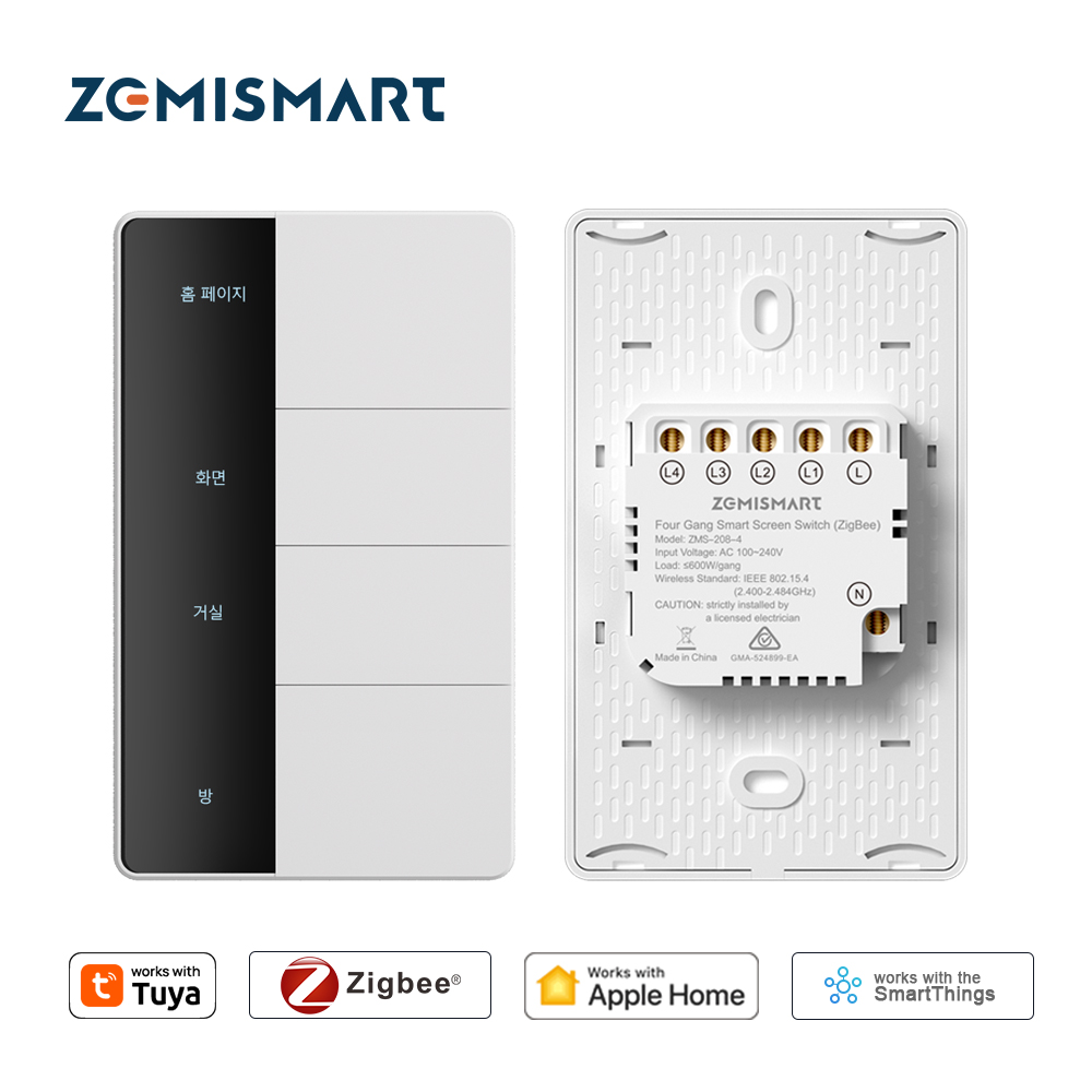 Smart Home Zigbee - 1234 Gang US-Typ Zigbee Drucklichtschalter Zemismart