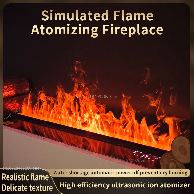 Smart Home Simulation - Intelligenter 3D-Atomisierter Kamin mit LED-Dampfflamme, Fernbedienung,
