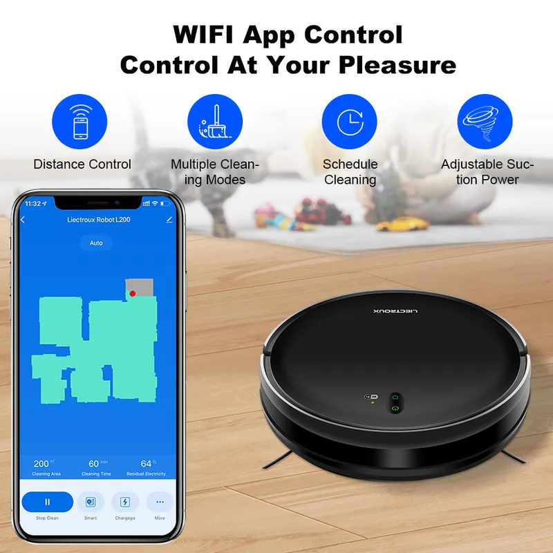 Vacuum Cleaner Smart Home - Für LIECTROUX L200 Roboter-Staubsauger Intelligente APP-Steuerung