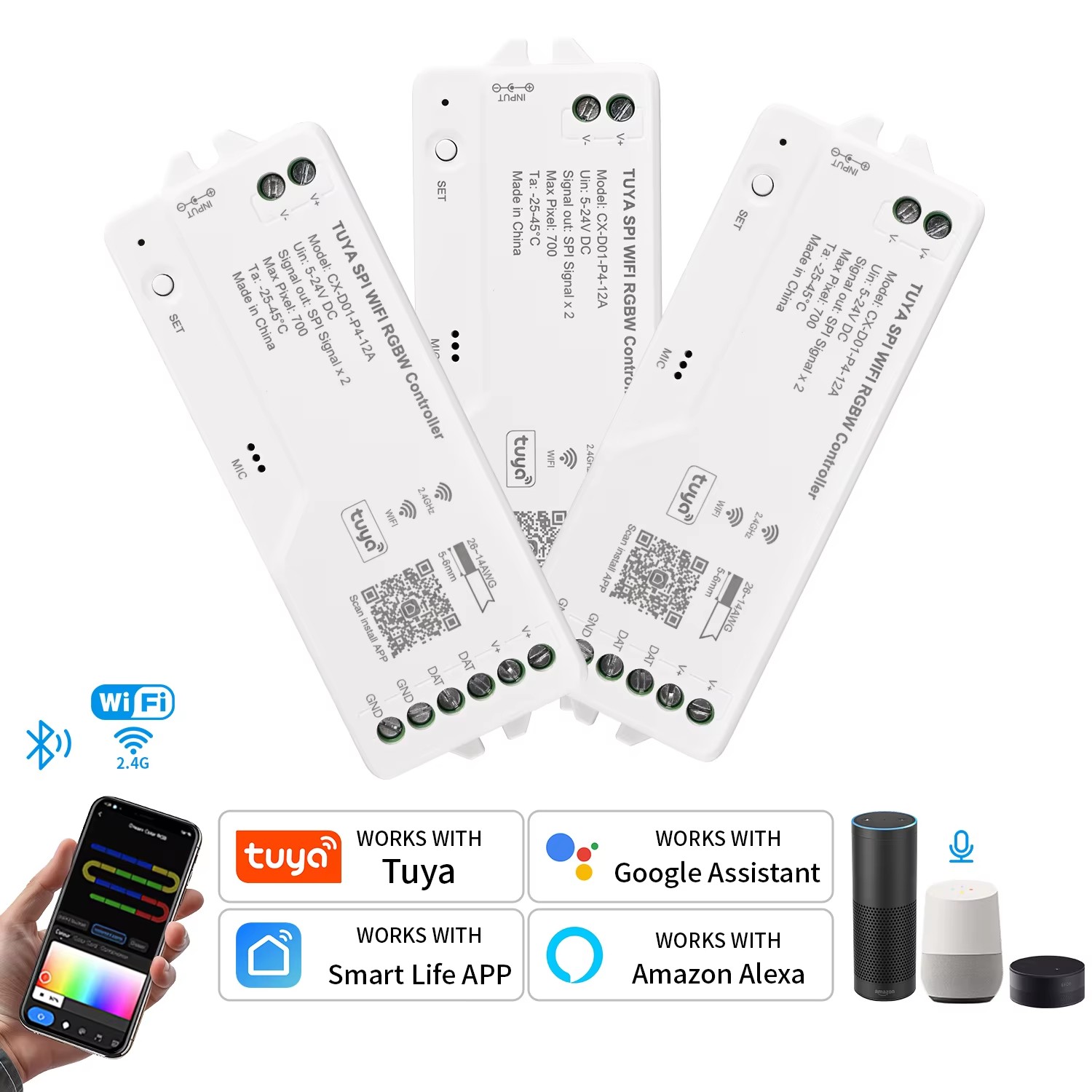 Alexa Compatible Bulb - Tuya WLAN LED SPI RGBIC RGBWIC