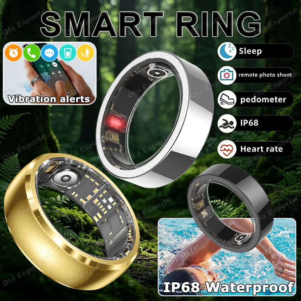 Smart Home Trainer - Verbesserter Vibrations-Alarm Smart Ring Wasserdicht Gesundheits-Herzfrequenz-