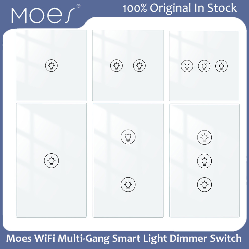 Smart Home Z Wave - Moes Tuya Multi-Gang Smart-Lichtdimmer-Schalter WLAN-App Fernbedienung