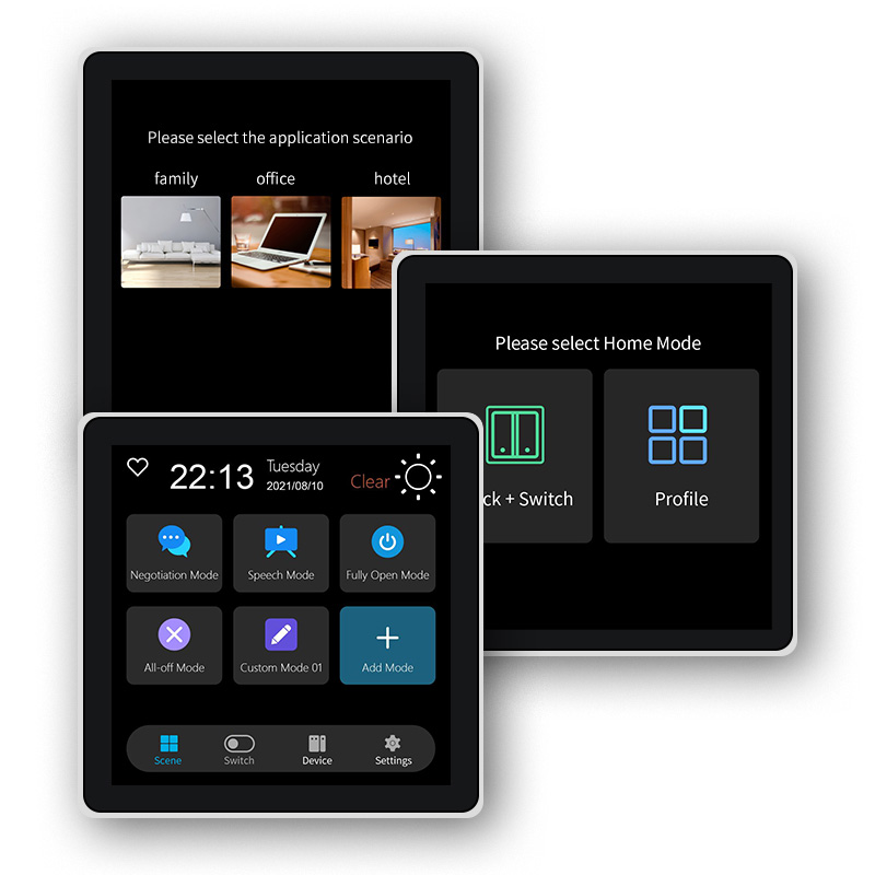 Smart Home Zigbee - FUERS 4-Zoll-Touchscreen, multifunktionaler intelligenter Wandschalter, T3E-Schalter,