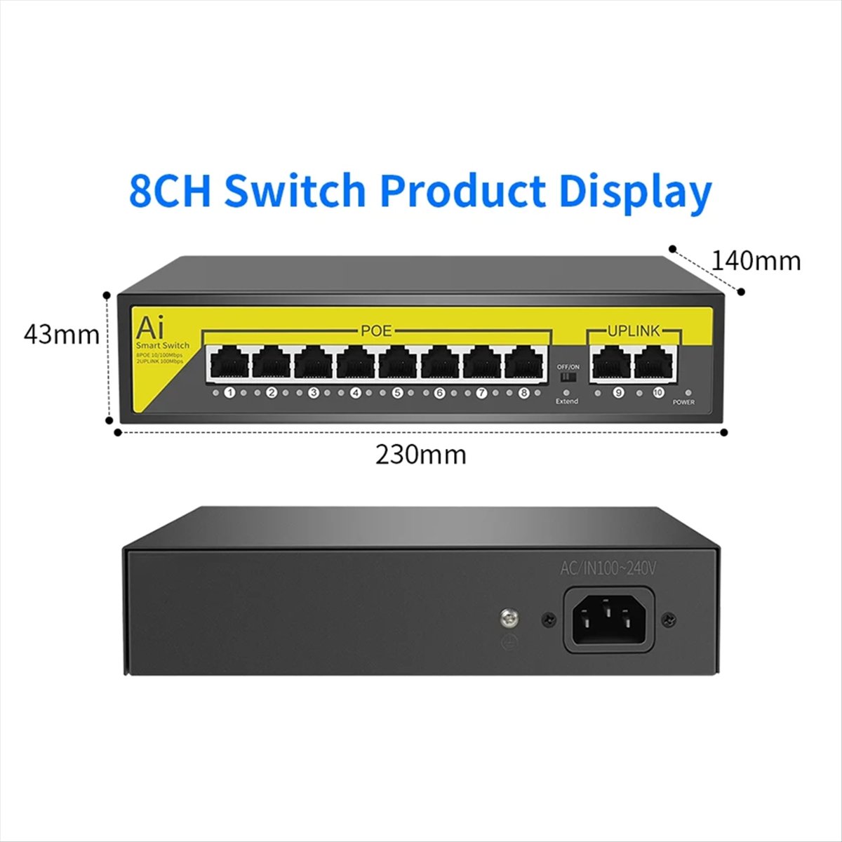 48V 8 Ports POE Switch Etherne – Security Ip Camera Bewertung und Preis