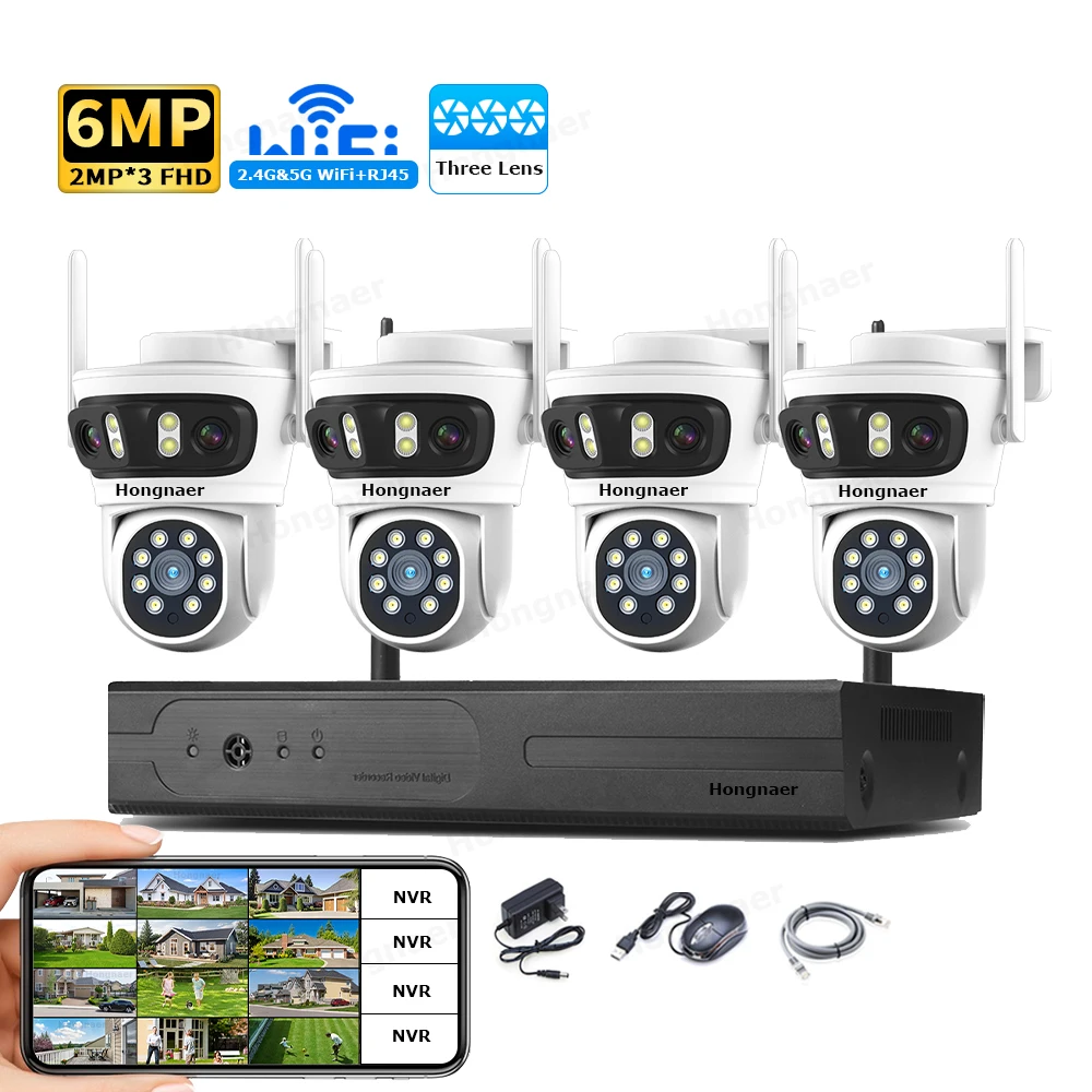 2026 Hongnaer 6MP 4CH 3-Linsen – Security Ip Camera Bewertung und Preis