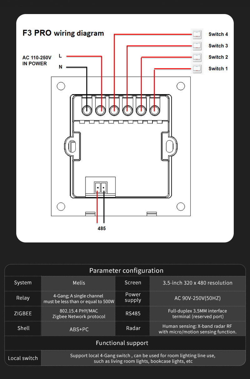 F3 Pro 3,5 Zoll IPS Touch-Pane – Smart Home Zigbee Bewertung und Preis